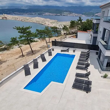 Seaside With A Swimming Pool Silo, Krk - 21242 Apartman
